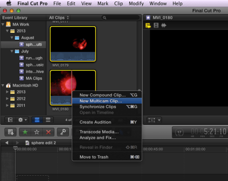 Creating a multi-cam clip