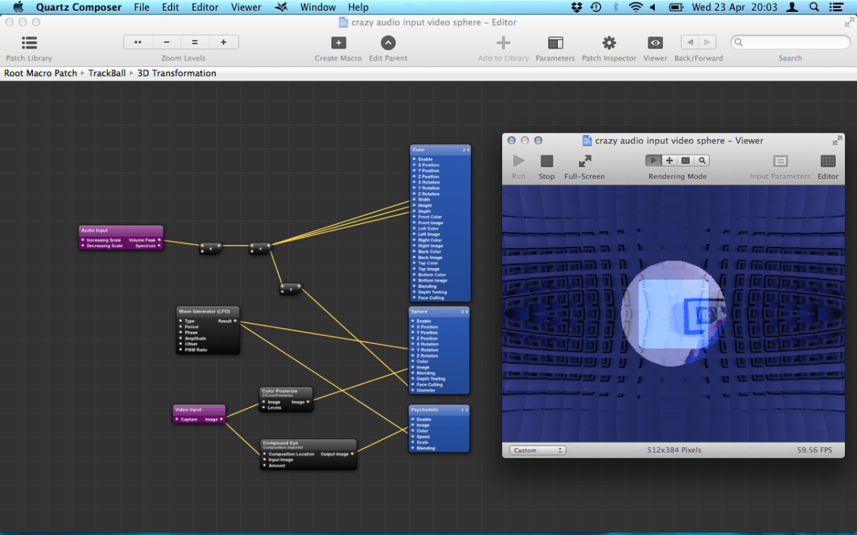 Sound reactive visualisation