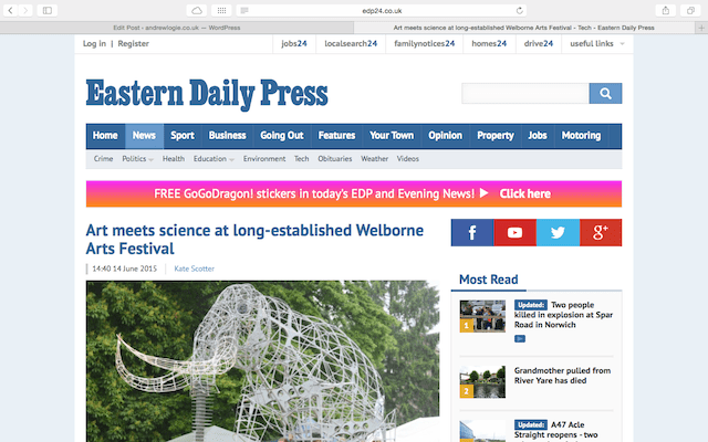 Eastern Daily Press cutting